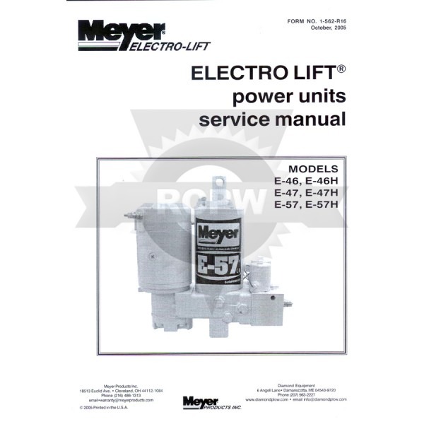 Meyer 03002 Service And Repair Manual For E