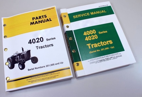 John Deere 4020 4000 Tractor Technical Service Manual Shop Parts