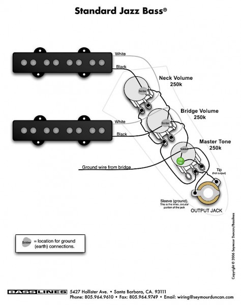 Wired Fender J Bass Schematic
