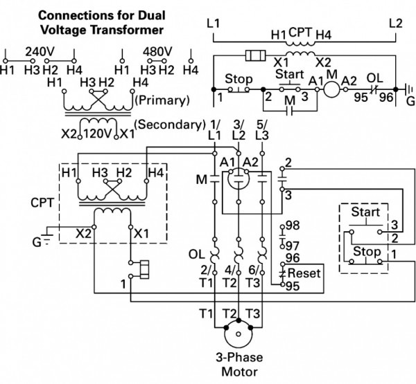 Wiring Diagram 480 120v Potential Transformer