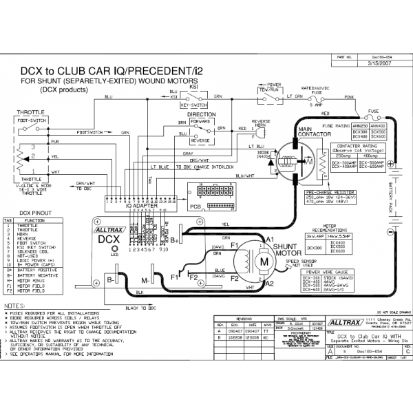 2003 Club Car Ds Wiring Diagram Schematic