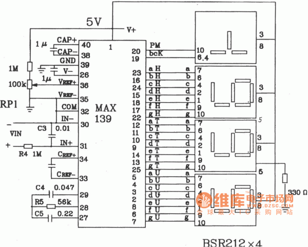 Digital Voltmeter Circuit Diagram Composed Of Max139