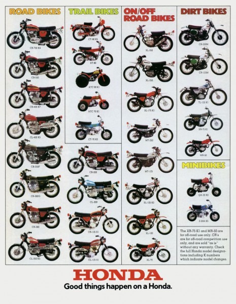 Details About 1974 Honda Line Up Full Line Vintage Motorcycle