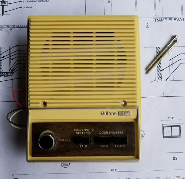 Reclaimed Vintage Nutone Scovill Door Speaker Radio Intercom Ivory