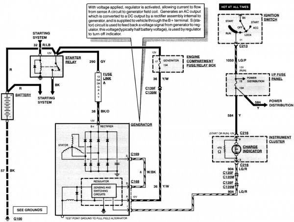 Ford Alternator Wiring Diagram Internal Regulator On Alternator