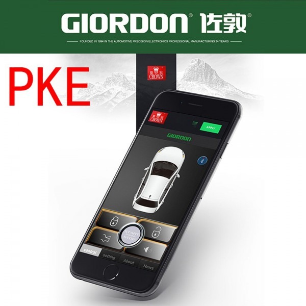 Giordon Smartphone Control Pke Car Alarm System Kit Smart Passive