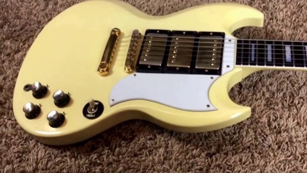 1987 Gibson Sg Les Paul Custom White 3 Pickups Demo