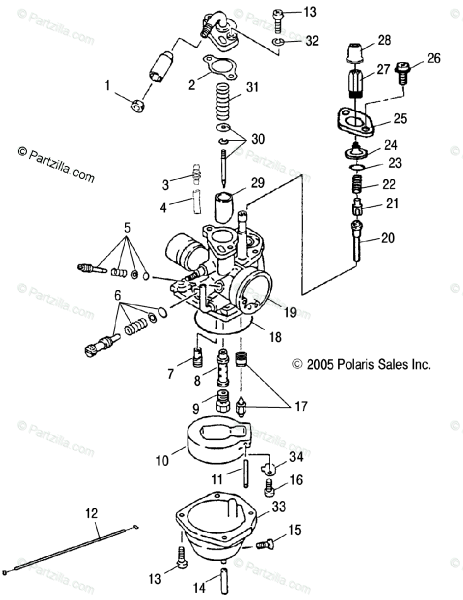 Polaris Atv 2006 Oem Parts Diagram For Carburetor  Cb Cc