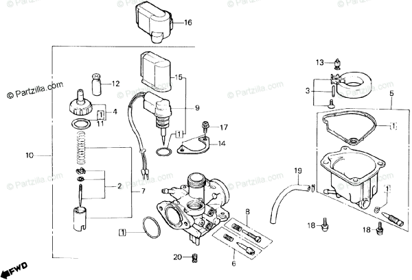 Honda Scooter 1986 Oem Parts Diagram For Carburetor