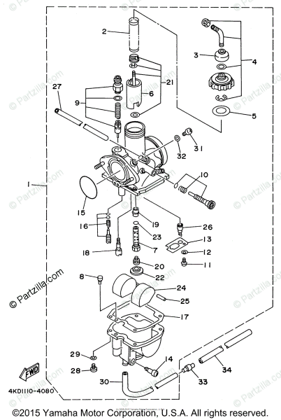 Yamaha Atv 1996 Oem Parts Diagram For Carburetor