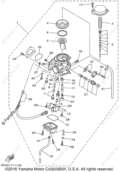 Yamaha Atv 2002 Oem Parts Diagram For Carburetor