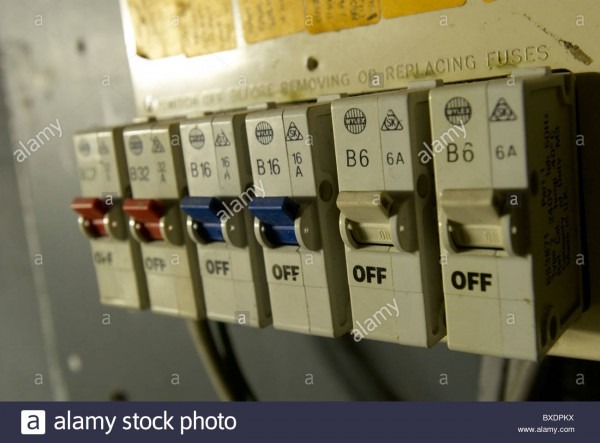 Old Electrical Installation With Fuse Box Stock Photo  33494606