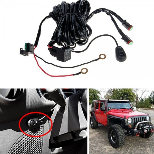 Off Road Light Bar Wiring Harness Kit 12v 40a Relay 2lead For