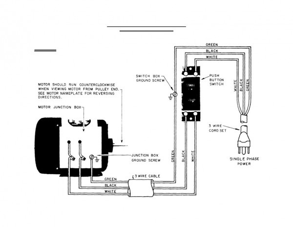 Single Phase Motor Wiring Diagram For A Switch