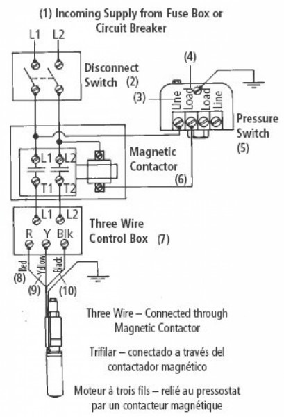 Wiring Diagram Grundfos Submersible Pump Water Sensor Circuit