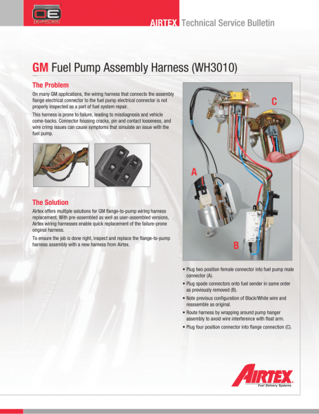 Gm Fuel Pump Assembly Harness (wh3010)