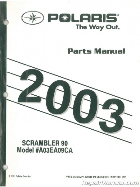 2003 Polaris Scrambler 90 Parts Manual