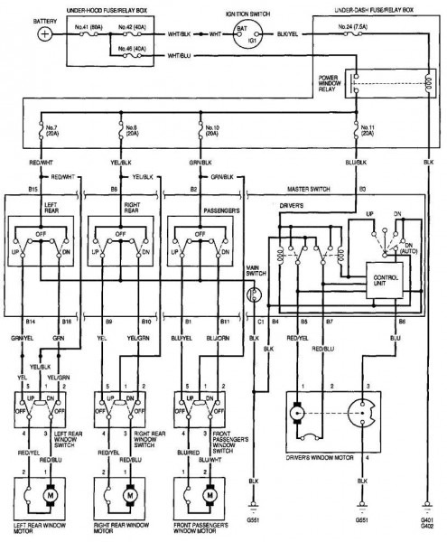 Wiring Diagram 1996 Honda Civic Si (power Windows Not Working