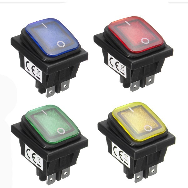 Waterproof 12v 16a Rocker Reset Single Toggle Switch With Led