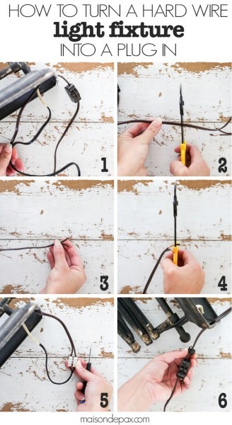 How To Turn A Hard Wire Light Fixture Into A Plug In
