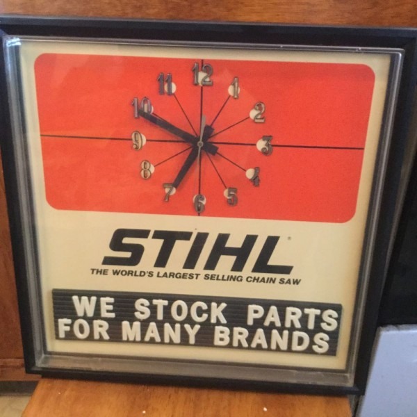 Vintage Original Stihl Chainsaw Dealer Advertising Clock Sign