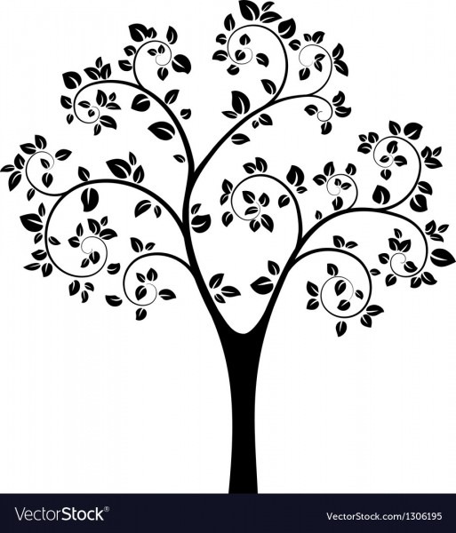 Black Tree Royalty Free Vector Image