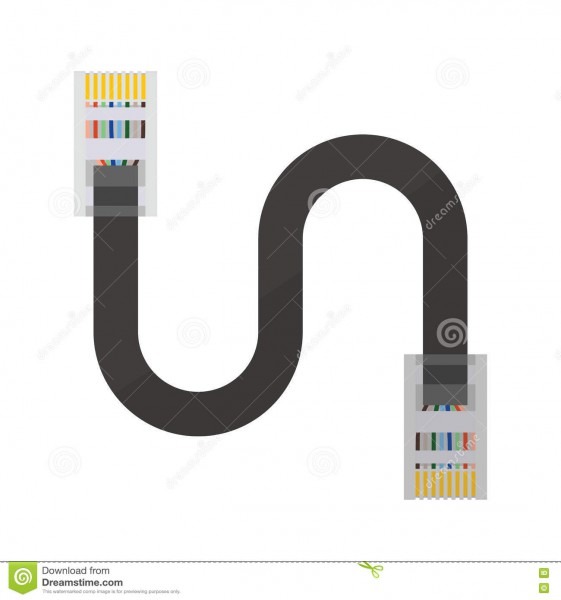 Lan Cable Rj45 Type B Stock Vector  Illustration Of Ethernet