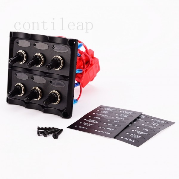 Marine Electric 6 Gang Led Toggle Switch Panel For Boat Truck And