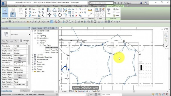 Revit Electrical Power 04 Add Wires And Home Runs