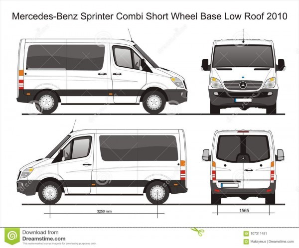 Mercedes Sprinter Combi Swb Low Roof Van 2010 Blueprint Editorial