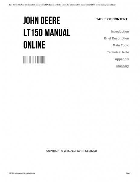 John Deere Lt150 Manual Online By Ellasheridan4869