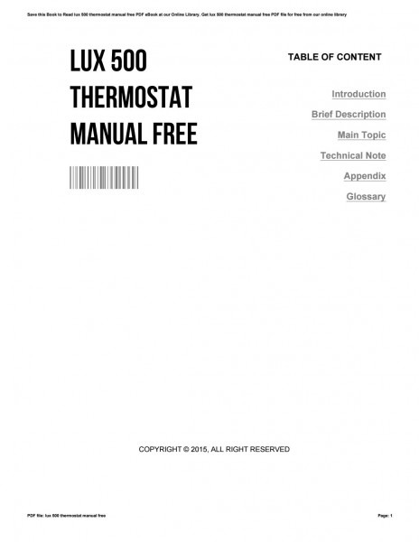 Lux 500 Thermostat Manual Free By Maureendixon2544