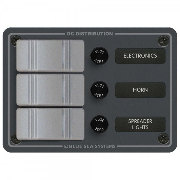 Blue Sea 8054 Power Distribution Panel 12v 24v Dc Waterproof 3 Pos