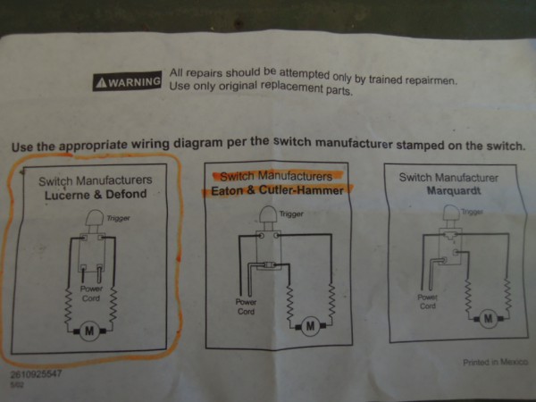 Skil Switch Wiring Diagram