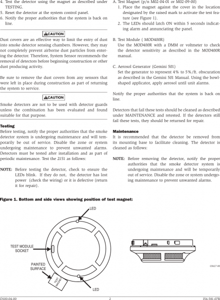 System Sensor 2151 Users Manual