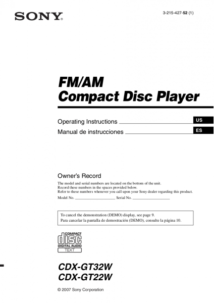 Download Free Pdf For Sony Cdx