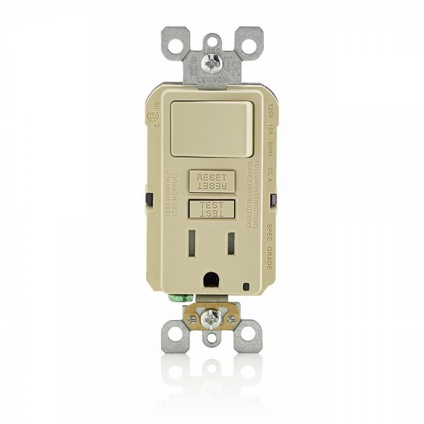 Leviton 15 Amp Smartlockpro Combination Gfci Outlet And Switch