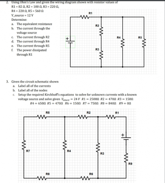 Solved  2  Using Ohm's Law And Given The Wiring Diagram Sh