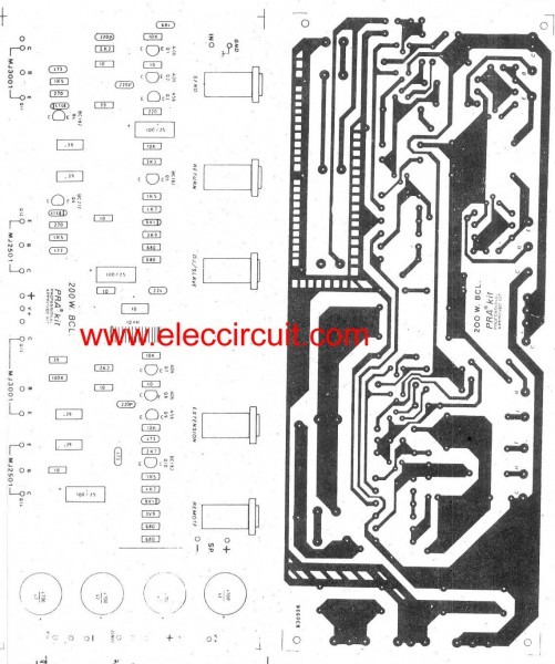 200w Guitar Amplifier Circuit Diagram With Pcb Layout