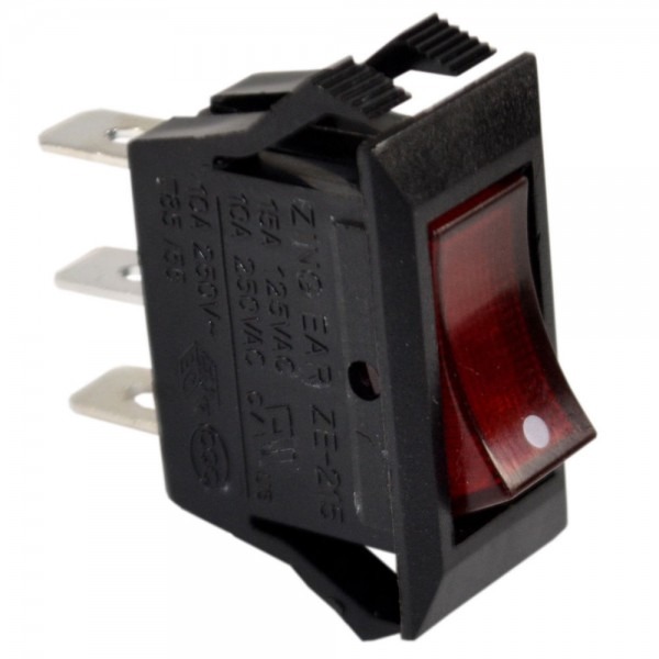 Red Lighted Rocker Switch Black Function On Off 3 Prong 15a 125v