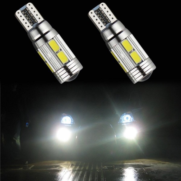 T10 Led W5w Car Led 12v Light Bulbs With Projector Lens Headlights